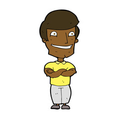 cartoon grinning man