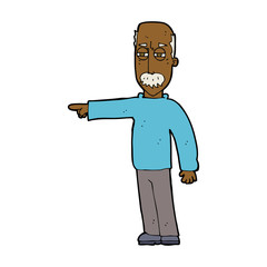cartoon old man gesturing Get Out!