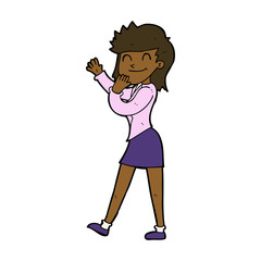 cartoon happy businesswoman