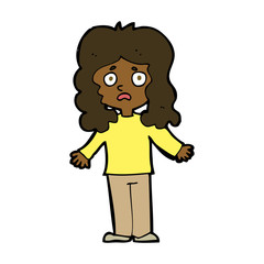 cartoon worried woman