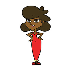 cartoon girl with hands on hips