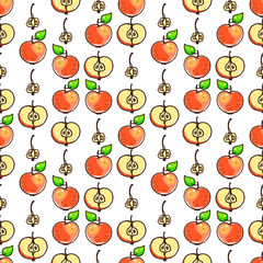 seamless orange apples