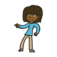 cartoon girl pointing