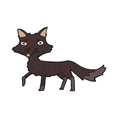 cartoon little wolf