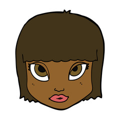 cartoon female face