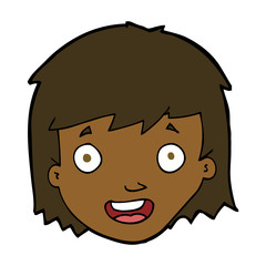 cartoon happy female face