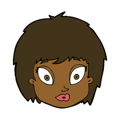 cartoon surprised female face