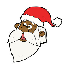 cartoon jolly santa claus face