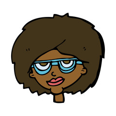 Naklejka premium cartoon woman wearing spectacles