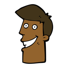 cartoon grinning man