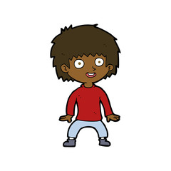 cartoon excited boy