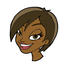 cartoon pretty female face