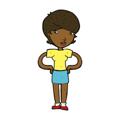 cartoon woman with hands on hips