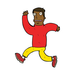 cartoon terrified man