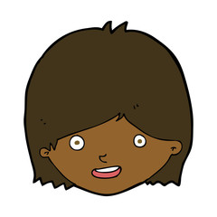 cartoon happy female face