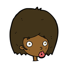 cartoon surprised female face
