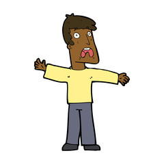 cartoon frightened man