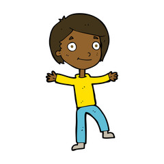 cartoon excited boy