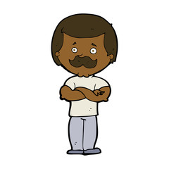 cartoon manly mustache man