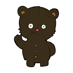 cartoon waving black bear cub