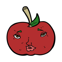 cartoon apple with face