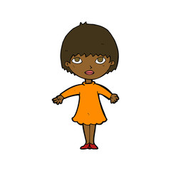 cartoon woman in dress