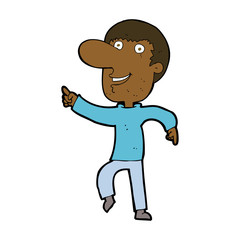 cartoon happy man dancing