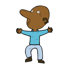 cartoon worried middle aged man