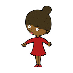 cartoon surprised woman