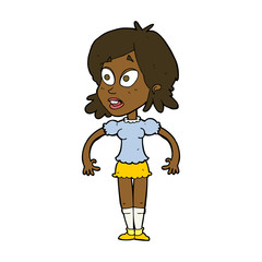 cartoon surprised woman