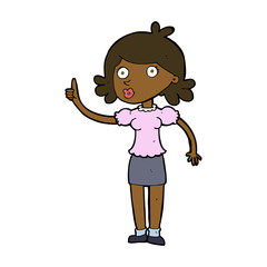 cartoon woman with idea