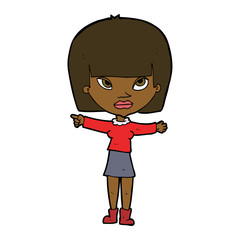 cartoon woman pointing
