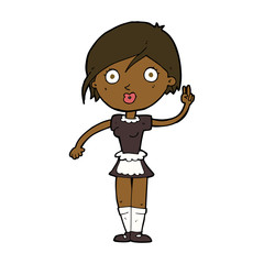 cartoon waitress making hand gesture