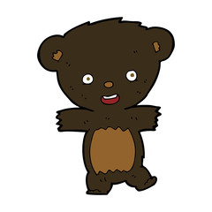 cartoon teddy black bear cub