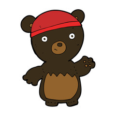 cartoon black bear wearing hat