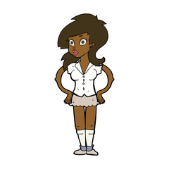 cartoon pretty woman