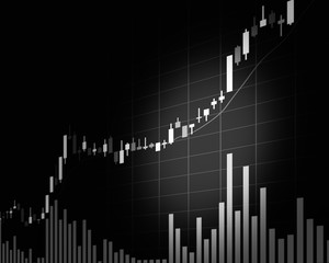 Candle stick graph chart of stock market investment trading