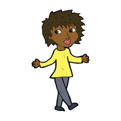 cartoon woman with no worries