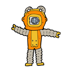 cartoon deep sea diver