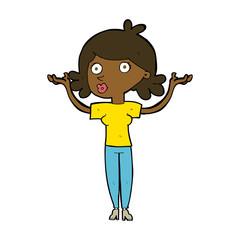 cartoon woman throwing arms in air