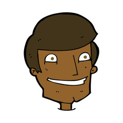 cartoon grinning man
