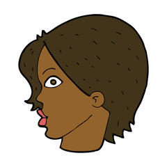 cartoon staring woman