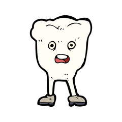 cartoon tooth looking afraid