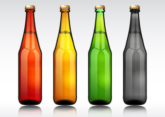 Glass beer bottle.vector illustration.