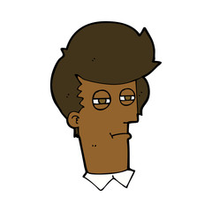 cartoon man with narrowed eyes