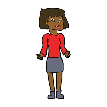 recommend clip art: cartoon woman shrugging shoulders