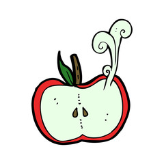 cartoon juicy apple half