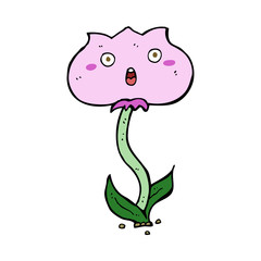 cartoon shocked flower