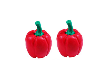 bell pepper model from japanese clay on white background