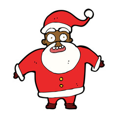 cartoon shocked santa claus